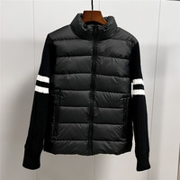 往枫冬季新款潮牌感毛衣拼接排骨羽绒棉服外套男网红痞帅保暖棉袄 净版