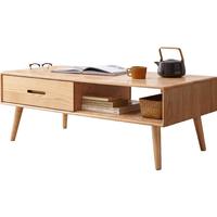 YESWOOD 源氏木语 柏林系列 双抽实木茶几