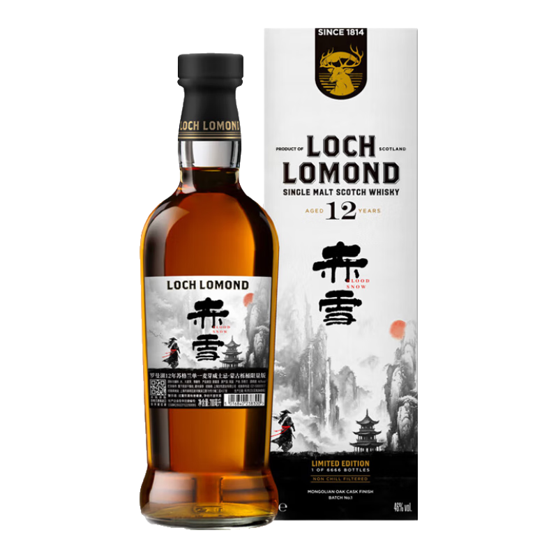  Loch Lomond/罗曼湖 蒙古栎桶·赤雪单桶 苏格兰单一麦芽威士忌  礼盒装 46%vol