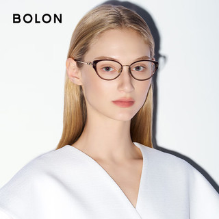 暴龙（BOLON）杨紫林一同款近视眼镜框优雅猫眼镜钛架女可配防蓝光度数光学镜 BA6019B21 冷茶棕 框+暴龙光赞1.60防蓝光(600度内)