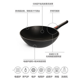 WOLL德国不粘锅炒锅家用钻石QXR炒菜锅电磁炉燃气炉