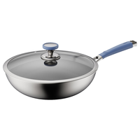 爱仕达 真钛0氟涂层 炒锅  钛合金