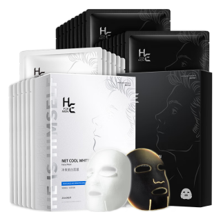 H&E 赫恩 男士净爽美白面膜 25ml*35片