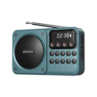 山水M39收音机老人老年人充电插卡迷你小音箱便携式随身听FM调频广播音响蓝牙音箱音乐播放器 蓝色