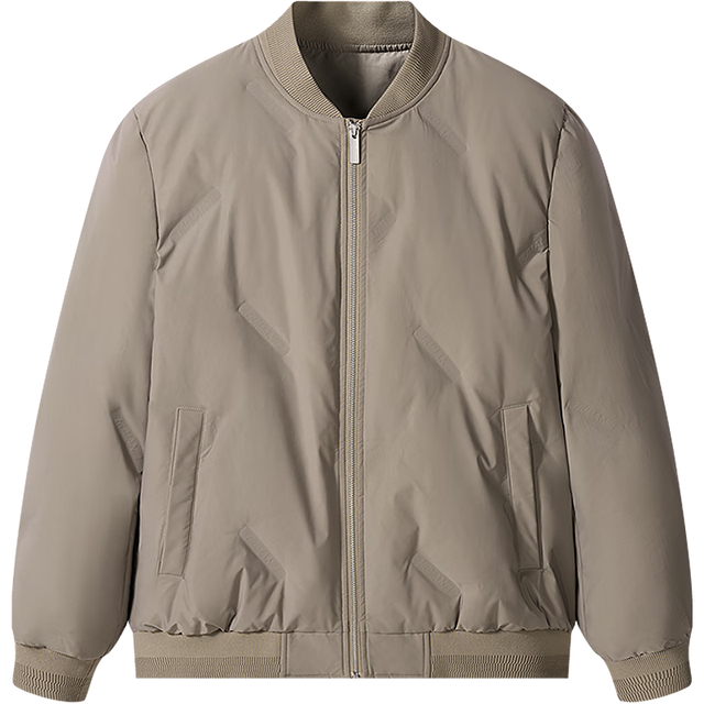 GXG 男装  压印棒球领羽绒服通勤外套冬季GXY 卡其色 S