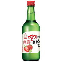真露韩国烧酒草莓味360ml清酒女士甜酒低度西柚味竹炭果酒利口酒 真露草莓烧酒360ml