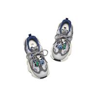 百丽时尚撞色厚底老爹鞋女童2025冬童趣休闲鞋50603D85 灰色-单里 36