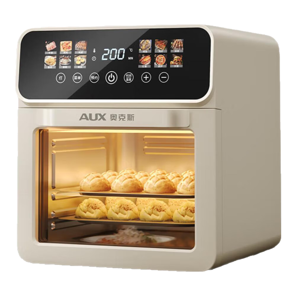  AUX/奥克斯 免翻面 烤箱一体机  米白色 10L