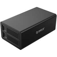 奥睿科（ORICO）硬盘柜多盘位磁盘柜全铝免工具2.5/3.5英寸SATA串口USB3.0硬盘盒 【不带阵列】两盘位黑色