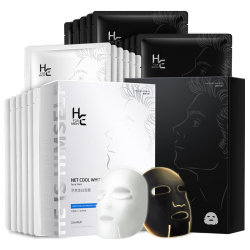 H&E 男士21片面膜美白控油补水淡印提亮肤色收缩毛孔21*25ml/片
