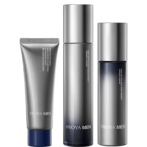 珀莱雅 男士全新钛银洁洗面奶水乳三件套 男士护肤品套装 新年 男士洁水乳