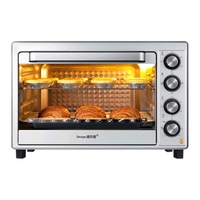 德尔甫（Derpu）多功能60升48升热风炉家用电烤箱大容量上下独立控温发酵箱小型商用私房烘焙烤蛋糕烤月饼空气炸锅 银色48升【转叉+发酵】高配款 48L