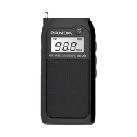PANDA 熊猫 6203 锂电二波段收音机 小型袖珍便携式插卡迷你音响 老人半导体（黑色）