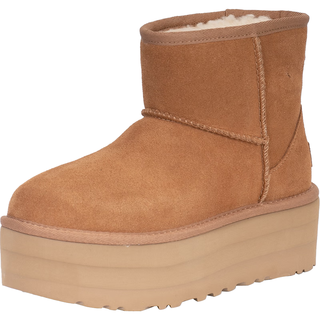 UGG 女士休闲舒适经典纯色厚底保暖迷你时尚短靴雪地靴 1134991 栗色 38