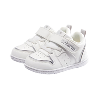 卡特兔学步鞋冬款男女宝宝运动鞋婴儿鞋加绒小白鞋婴童机能鞋防滑保暖鞋 黑白红 19 内长12.0cm 脚长11.0-11.5