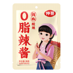 仲景 每餐一袋 香菇酱牛肉酱辣子鸡0脂辣椒酱每日小菜拌饭夹馍调味酱料 0脂辣酱 鲜椒酸辣16gx10袋