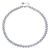 IL&CO尤珂新年「珍稀雅」真多麻海水珍珠项链银灰色高级串珠 真多麻项链 约7.0MM-7.5MM