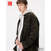 优衣库 男女同款灯芯绒长袖衬衣 37 栗色 L /175/100A