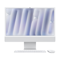 Apple/苹果 M4(10+10核) iMac 24英寸一体式电脑 核芯显卡 银色 256GB 256GB 16GB M4