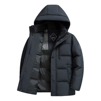 雪中飞2025冬新款男士短款鹅绒服百搭时尚休闲户外简约舒适可脱卸帽