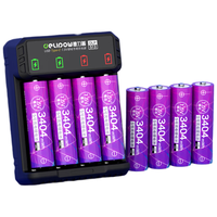 德力普(Delipow)充电电池 5号锂电池3400mWh大容量电池8节配充电器套装1.5V恒压快充适用电子锁/话筒等