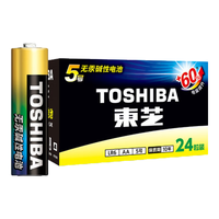 TOSHIBA 东芝 5号电池24粒五号碱性干电池适用于小风扇/电视遥控器/鼠标/玩具遥控车/AA/R6P商超同款