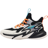 鸿星尔克（ERKE）童鞋男童密网篮球鞋大童生活球鞋春季高弹抓地球鞋 正黑/微晶白 38