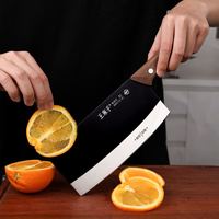 王麻子 菜刀家用斩切刀厨房切片切菜切肉厨师专用黑蛟锻打斩切两用刀具 斩切刀