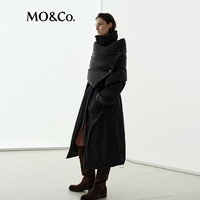 MO&Co.【NOIR系列】羽绒服2025冬90鹅绒服长款附围脖腰带MBE4EIN048 黑色 XS /155