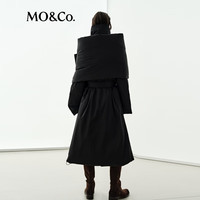 MO&Co.【NOIR系列】羽绒服2025冬90鹅绒服长款附围脖腰带MBE4EIN048 黑色 S /160