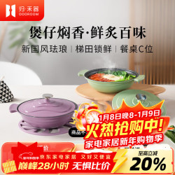 归·禾器 铸铁煲仔饭小砂锅 22cm 浅草绿