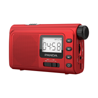 熊猫（panda）6243收音机全波段便携照明插卡小型老年人手电半导体 红色 6243全波段插卡收音机（红）