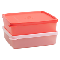 特百惠（Tupperware）便携多用盒两件套密封保鲜储藏盒冰箱冷藏方盒400ml 400ml*2