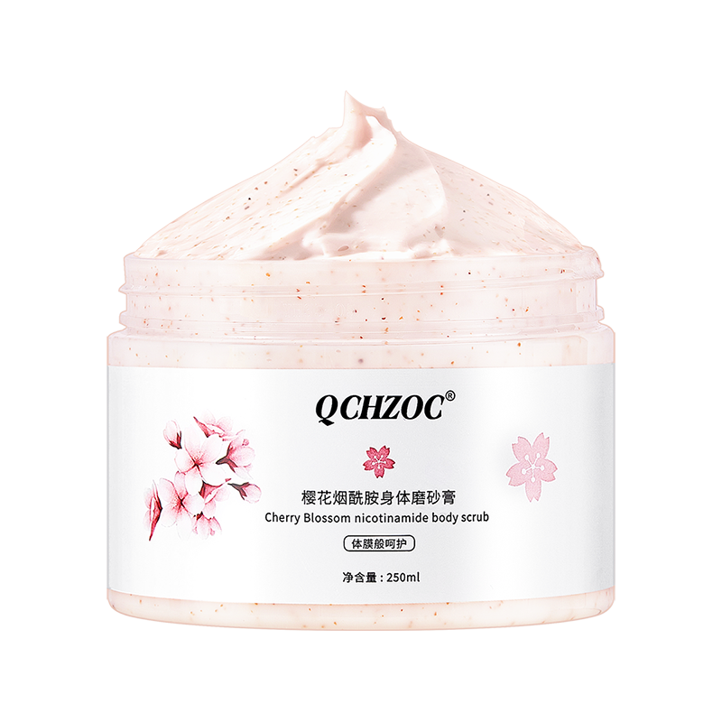  QCHZOC 樱花植萃烟酰胺净肤深层清洁焕亮肌肤保湿滋润 身体磨砂膏  250g