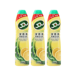 潔而亮 强力去污乳 柠檬香厨房不锈钢浴室瓷砖清洁剂 600g*3