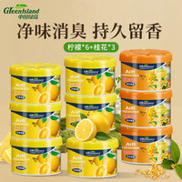 绿岛 固体空气清新剂 9盒 柠檬70g*6+桂花70g*3 清香剂 厕所卫生间专用