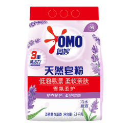 奥妙 香氛柔护天然皂粉 2.1KG 天然皂基 低泡易漂