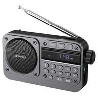 SANSUI 山水 M31收音机老人老年人充电插卡迷你小音箱便携式随身听FM调频广播音响蓝牙音箱音乐播放器 灰色