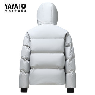 鸭鸭（YAYA）王一博同款1号羽绒服女冬季骐骥红时尚泡芙保暖面包服加厚外套 太空灰色 L (175)