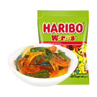 哈瑞宝（Haribo）土耳其休闲儿童零食糖果QQ糖橡皮糖虫虫水果软糖80g 【虫虫水果软糖】80g