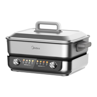 Midea 美的 电火锅电煮锅鸳鸯锅家用多功能锅多用途锅8L大容量