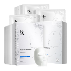 H&E 男士30片面膜美白提亮补水面膜（焕颜亮肤 淡化痘印）30*25ml/片