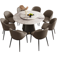 顾家家居 KUKA 意式轻奢大理石餐桌椅组合家用饭桌餐厅圆桌奢石大圆桌PT7119T 春节后发货【送转盘】1.5M圆桌+松鼠皮椅*8