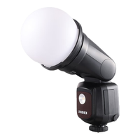 金贝 JINBEIHD-1圆头机顶闪光灯单反相机外拍灯复合热靴适用于佳能尼康索尼富士松下高速同步摄影灯拍照补光灯 A套HD-1标配+柔光球 通用版