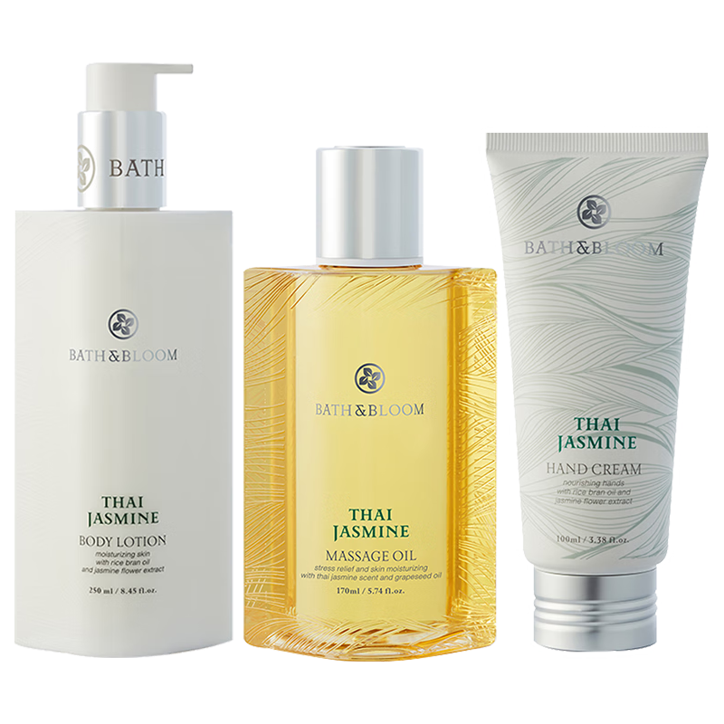  BATH&BLOOM 嫩滑娇嫩肌肤 身体护理套装+身体乳+按摩油+护手霜  250ml+170ml