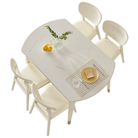 QuanU 全友 家居 餐桌现代简约岩板餐桌可圆可方伸缩功能吃饭桌子家具DW1121B