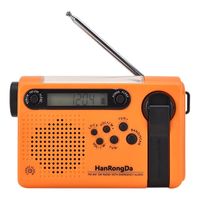汉荣达HRD900防灾应急多波段收音机太阳能充电手摇电手机充SOS 军绿900