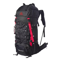 艾王悬浮登山包专业户外徒步爬山双肩背包大容量50升男女旅行背包 黑色 45+5升（透气背负 送防雨罩）