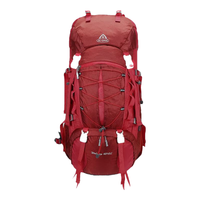 艾王悬浮登山包专业户外徒步爬山双肩背包大容量50升男女旅行背包 红色 45+5升（透气背负 送防雨罩）