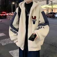 东方骆驼 防羊羔绒棉衣男士连帽外套冬季加厚棉服潮牌宽松棉袄子